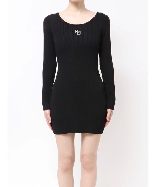 GYDA(ジェイダ)の「GGプレート long sleeveニットワンピース(ワンピース・レディース・ブラック/シルバー・FREE)」の2枚目の写真