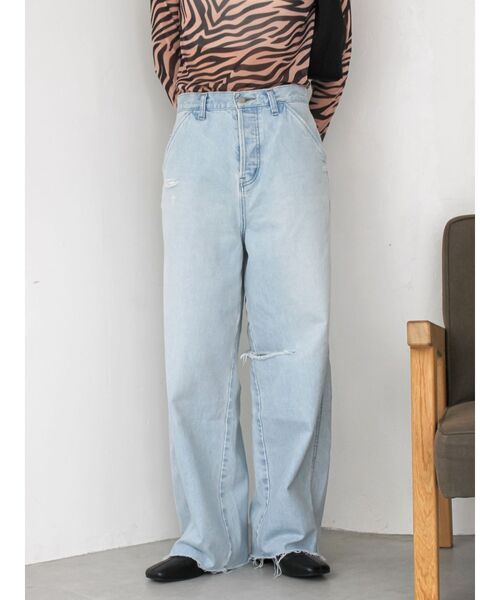 クラッシュデザインカーブデニム（デニムパンツ）｜Ungrid（アン