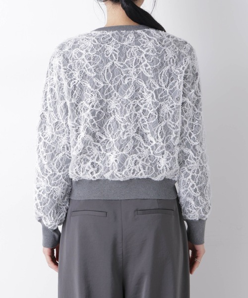 NANO universe（ナノユニバース）の「レースレイヤードニットプルオーバー（ニット/セーター・レディース・ホワイト/ブラック・FREE）」の21枚目の写真