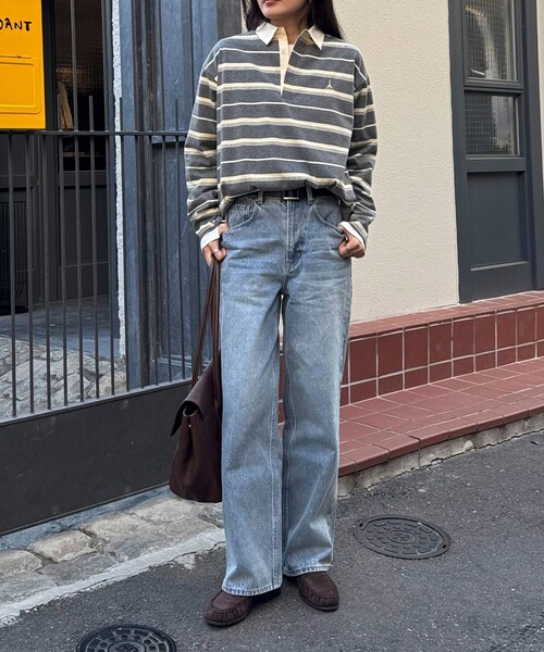 fredy emue（フレディエミュ）の「【待望の新色＆サイズ展開追加／@sora_522m企画】BASIC STRAIGHT DENIM（デニムパンツ・レディース・ブルー/ブラック/アイボリー・37/36/34/38）」の6枚目の写真