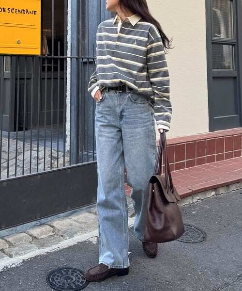 fredy emue（フレディエミュ）の「【待望の新色＆サイズ展開追加／@sora_522m企画】BASIC STRAIGHT DENIM（デニムパンツ・レディース・ブルー/ブラック/アイボリー・37/36/34/38）」の7枚目の写真