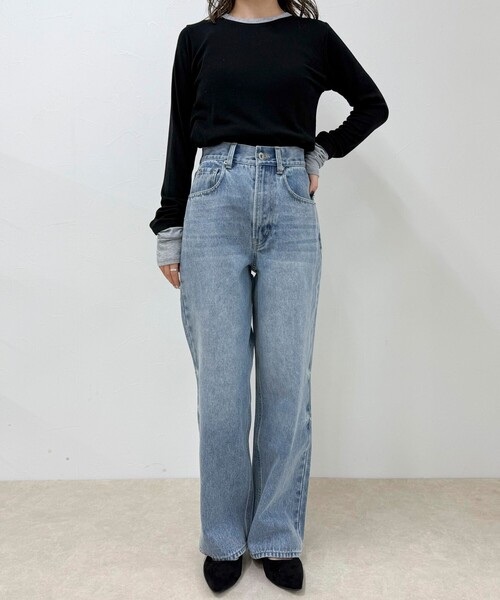 fredy emue（フレディエミュ）の「【待望の新色＆サイズ展開追加／@sora_522m企画】BASIC STRAIGHT DENIM（デニムパンツ・レディース・ブルー/ブラック/アイボリー・37/36/34/38）」の15枚目の写真