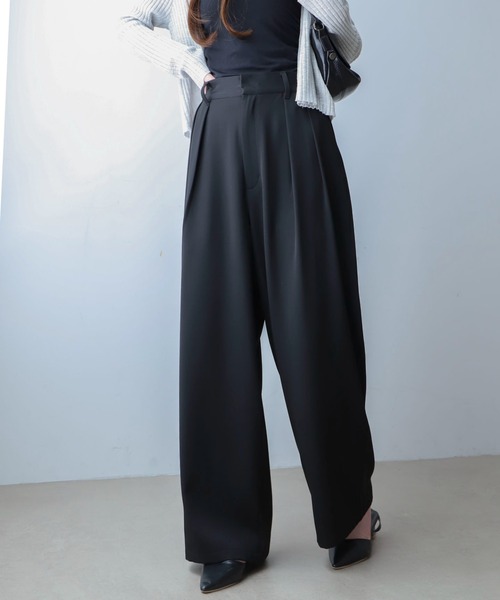 WEGO（ウィゴー）の「WEGO/【26年春夏新作】タックワイドスラックス（スラックス・レディース・グレー/ブラウン/ブラック・LARGE/MEDIUM）」の16枚目の写真