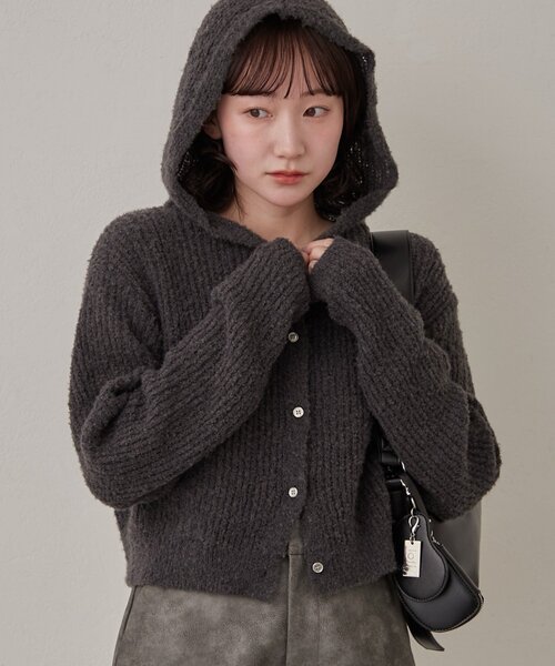 mline（エムライン）の「[mline]ポコニット フーディーカーデ（パーカー・レディース・ブルー/チャコールグレー/グレー/オフホワイト・FREE）」の22枚目の写真