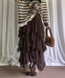 Achic（アシック）の「チュールレース ロングスカート（スカート）」