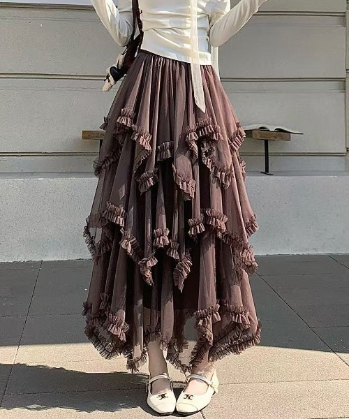 Achic(アシック)の「チュールレース ロングスカート(スカート・レディース・ブラック/ブラウン/ホワイト・M)」の19枚目の写真