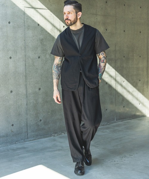 MR.OLIVE（ミスターオリーブ）の「RINSE WASH 6oz SUPER LIGHT DENIM / ONE BUTTON VEST /M261111（ベスト・メンズ・ナチュラル/ブラック/インディゴブルー・MEDIUM/LARGE）」の7枚目の写真