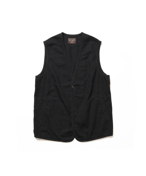 MR.OLIVE（ミスターオリーブ）の「RINSE WASH 6oz SUPER LIGHT DENIM / ONE BUTTON VEST /M261111（ベスト・メンズ・ナチュラル/ブラック/インディゴブルー・MEDIUM/LARGE）」の11枚目の写真