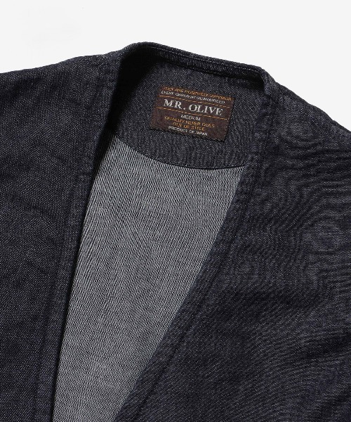 MR.OLIVE（ミスターオリーブ）の「RINSE WASH 6oz SUPER LIGHT DENIM / ONE BUTTON VEST /M261111（ベスト・メンズ・ナチュラル/ブラック/インディゴブルー・MEDIUM/LARGE）」の13枚目の写真