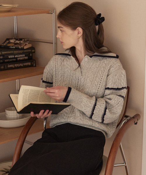 NONLOCAL(ノンローカル)の「Mary Collar Knit - Grey(ニット/セーター・レディース・その他・FREE)」の1枚目の写真
