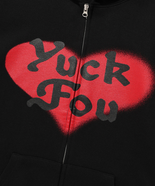 NICE GHOST CLUB(ナイスゴーストクラブ)の「LOVE YUCK FOU HOODIE ZIP UP_BLACK(NG2EFUM484A)(パーカー・レディース・ブラック・S/M/L)」の4枚目の写真