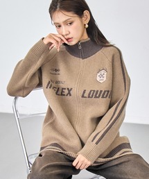 ANAP | ゲーミング ロゴ ハイネック ジップ ニット パーカー(ニット/セーター)