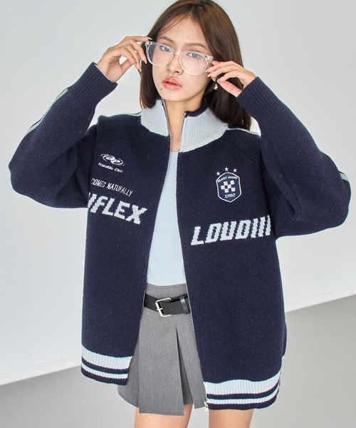 ANAP（アナップ）の「ゲーミング ロゴ ハイネック ジップ ニット パーカー（ニット/セーター・レディース・ブラック/ベージュ/ネイビー・F）」の18枚目の写真