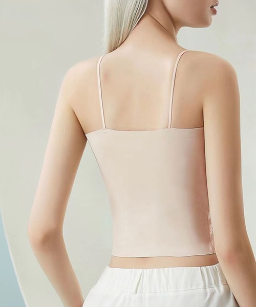 Lace Ladies(レースレディース)の「ソリッドカラー ノンワイヤー ハートネック カップ付き キャミソール(キャミソール・レディース・ベージュ/ホワイト/ブラック・FREE)」の8枚目の写真