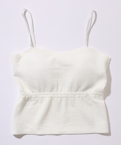 Lace Ladies(レースレディース)の「ソリッドカラー ノンワイヤー ハートネック カップ付き キャミソール(キャミソール・レディース・ベージュ/ホワイト/ブラック・FREE)」の11枚目の写真