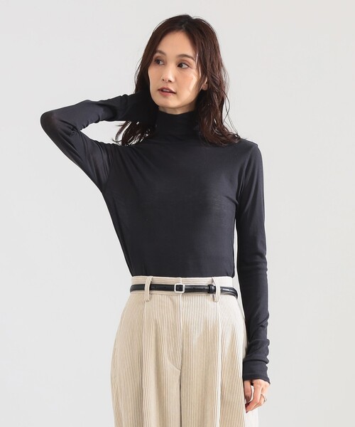 Demi-Luxe BEAMS(デミルクス ビームス)の「強撚 フライス タートルネック プルオーバー(Tシャツ/カットソー・レディース・ライム/カーキ/ホワイト/グリーン系その他3/ブラック系その他4・ONE SIZE)」の3枚目の写真