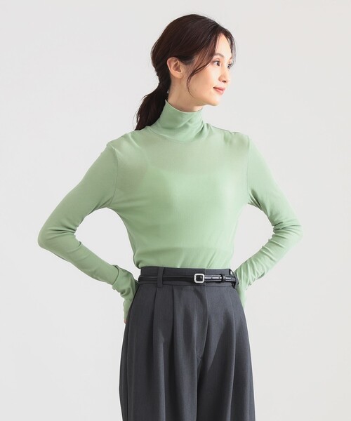 Demi-Luxe BEAMS(デミルクス ビームス)の「強撚 フライス タートルネック プルオーバー(Tシャツ/カットソー・レディース・ライム/カーキ/ホワイト/グリーン系その他3/ブラック系その他4・ONE SIZE)」の5枚目の写真