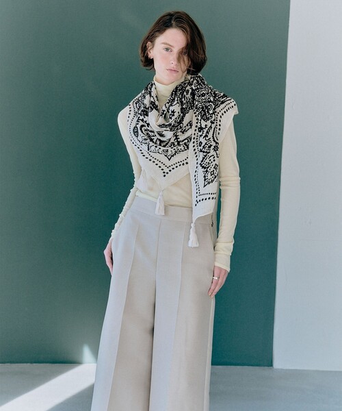 Demi-Luxe BEAMS（デミルクス ビームス）の「強撚 フライス タートルネック プルオーバー（Tシャツ/カットソー・レディース・ライム/カーキ/ホワイト・ONE SIZE）」の4枚目の写真