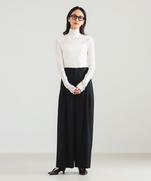 Demi-Luxe BEAMS（デミルクス ビームス）の「強撚 フライス タートルネック プルオーバー（Tシャツ/カットソー・レディース・ライム/カーキ/ホワイト・ONE SIZE）」の5枚目の写真