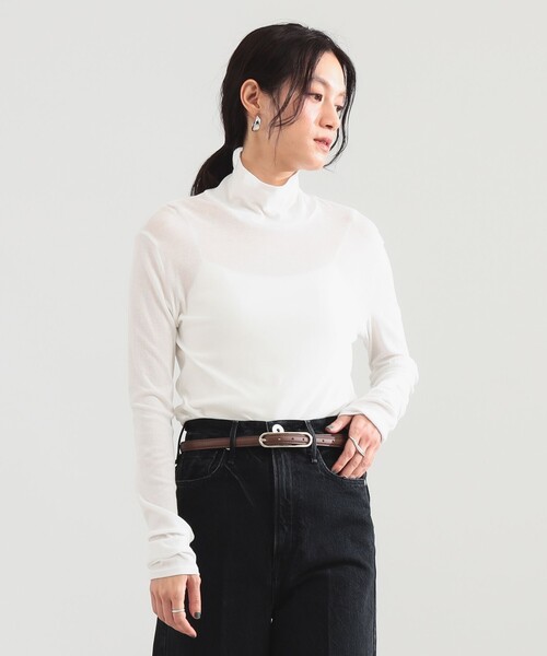 Demi-Luxe BEAMS(デミルクス ビームス)の「強撚 フライス タートルネック プルオーバー(Tシャツ/カットソー・レディース・ライム/カーキ/ホワイト/グリーン系その他3/ブラック系その他4・ONE SIZE)」の6枚目の写真