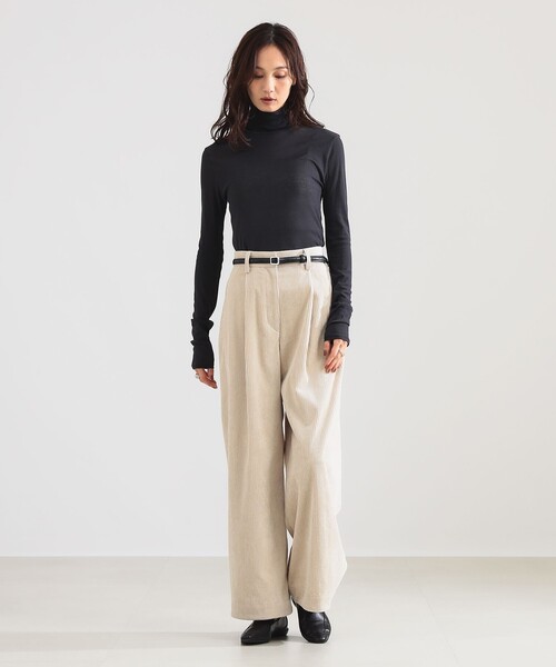 Demi-Luxe BEAMS(デミルクス ビームス)の「強撚 フライス タートルネック プルオーバー(Tシャツ/カットソー・レディース・ライム/カーキ/ホワイト/グリーン系その他3/ブラック系その他4・ONE SIZE)」の7枚目の写真