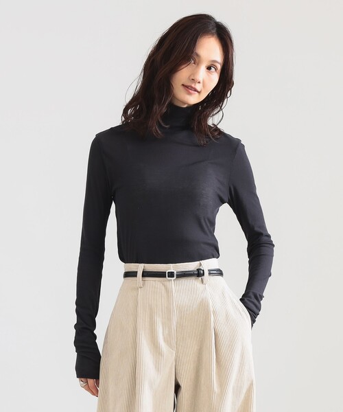 Demi-Luxe BEAMS(デミルクス ビームス)の「強撚 フライス タートルネック プルオーバー(Tシャツ/カットソー・レディース・ライム/カーキ/ホワイト/グリーン系その他3/ブラック系その他4・ONE SIZE)」の9枚目の写真
