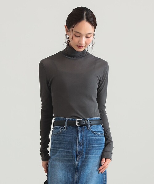 Demi-Luxe BEAMS(デミルクス ビームス)の「強撚 フライス タートルネック プルオーバー(Tシャツ/カットソー・レディース・ライム/カーキ/ホワイト/グリーン系その他3/ブラック系その他4・ONE SIZE)」の13枚目の写真