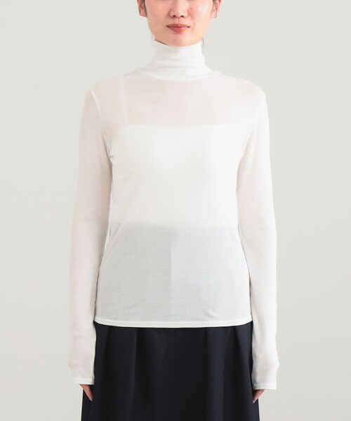 Demi-Luxe BEAMS（デミルクス ビームス）の「強撚 フライス タートルネック プルオーバー（Tシャツ/カットソー・レディース・ライム/カーキ/ホワイト・ONE SIZE）」の8枚目の写真