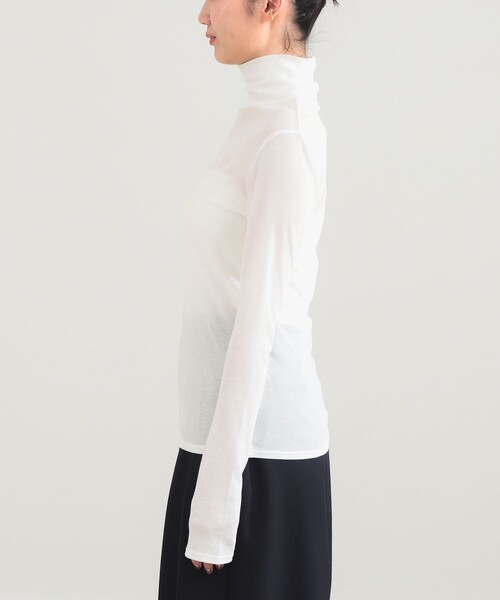 Demi-Luxe BEAMS（デミルクス ビームス）の「強撚 フライス タートルネック プルオーバー（Tシャツ/カットソー・レディース・ライム/カーキ/ホワイト・ONE SIZE）」の9枚目の写真