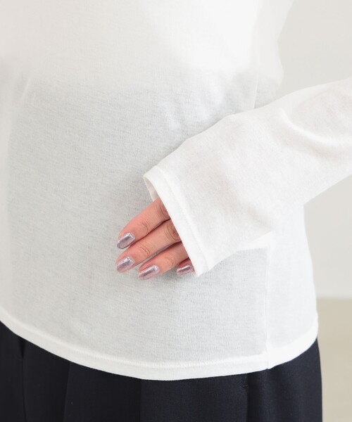 Demi-Luxe BEAMS（デミルクス ビームス）の「強撚 フライス タートルネック プルオーバー（Tシャツ/カットソー・レディース・ライム/カーキ/ホワイト・ONE SIZE）」の12枚目の写真