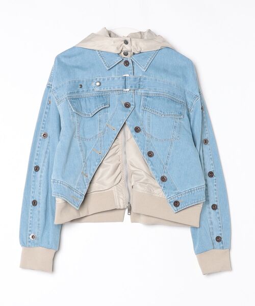 AULA AILA（アウラアイラ）の「AVIREXｘAULA AILA（アヴィレックスｘアウラアイラ）デニムキリカエＧジャン（デニムジャケット・レディース・ブルー系その他3・0）」の6枚目の写真