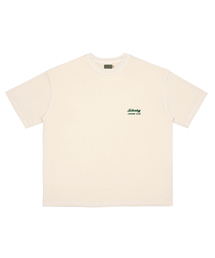 Pigment Dyed T-shirt(Unisex) / Small S.L.C Logo - Ivory