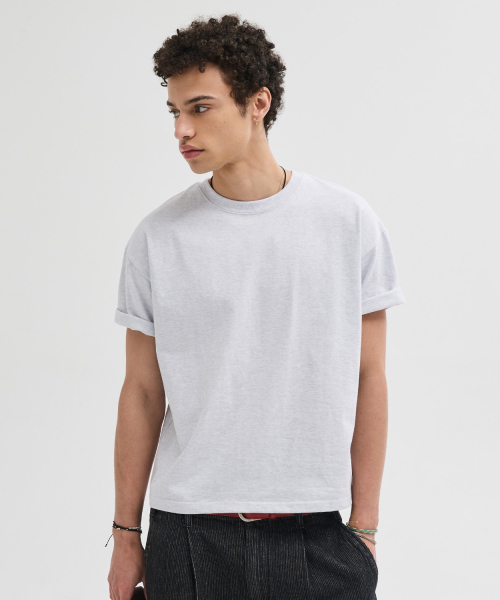 LEIRE（ルアール）の「エッセンシャルクロップTシャツ[ホワイトメランジ]（Tシャツ/カットソー・メンズ・その他・LARGE/MEDIUM/XX-LARGE/X-LARGE）」の2枚目の写真