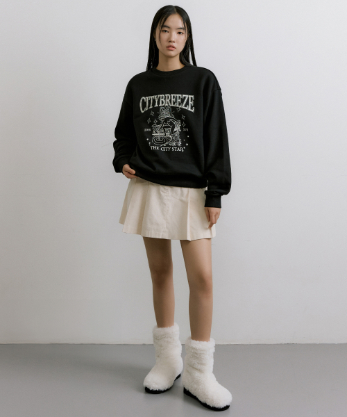 CITYBREEZE(シティブリーズ)の「エッセンシャルスタリットシティグラフィックスウェットシャツ_BLACK(スウェット・レディース・ブラック・FREE)」の4枚目の写真