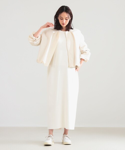 Demi-Luxe BEAMS(デミルクス ビームス)の「コットン ナイロン パフ ブルゾン(ブルゾン・レディース・ネイビー/ホワイト系その他5・38/36)」の3枚目の写真