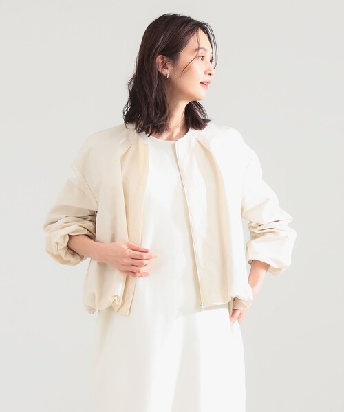 Demi-Luxe BEAMS(デミルクス ビームス)の「コットン ナイロン パフ ブルゾン(ブルゾン・レディース・ネイビー/ホワイト系その他5・38/36)」の6枚目の写真