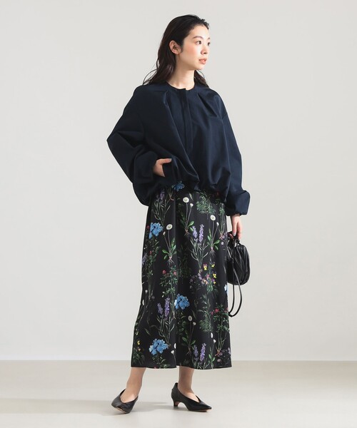 Demi-Luxe BEAMS(デミルクス ビームス)の「コットン ナイロン パフ ブルゾン(ブルゾン・レディース・ネイビー/ホワイト系その他5・38/36)」の8枚目の写真
