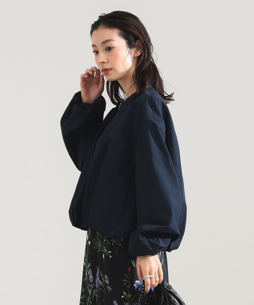 Demi-Luxe BEAMS(デミルクス ビームス)の「コットン ナイロン パフ ブルゾン(ブルゾン・レディース・ネイビー/ホワイト系その他5・38/36)」の12枚目の写真