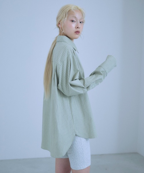 EN NEUME(エンノイム)の「Color Stripe Big Shirts(シャツ/ブラウス・レディース・イエロー/グリーン/ピンク/ブルー・FREE)」の1枚目の写真