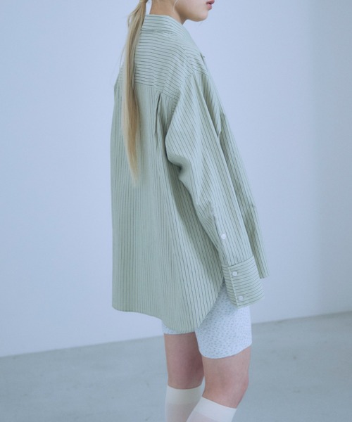 EN NEUME(エンノイム)の「Color Stripe Big Shirts(シャツ/ブラウス・レディース・イエロー/グリーン/ピンク/ブルー・FREE)」の10枚目の写真