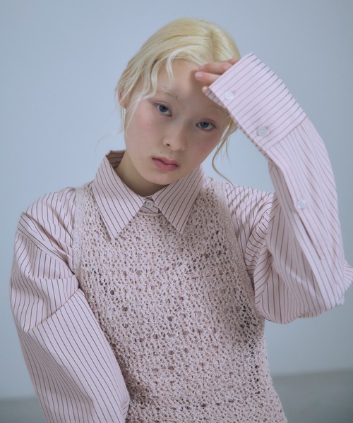 EN NEUME(エンノイム)の「Color Stripe Big Shirts(シャツ/ブラウス・レディース・イエロー/グリーン/ピンク/ブルー・FREE)」の7枚目の写真