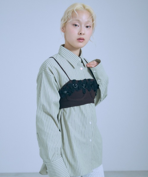 EN NEUME(エンノイム)の「Color Stripe Big Shirts(シャツ/ブラウス・レディース・イエロー/グリーン/ピンク/ブルー・FREE)」の13枚目の写真