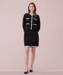 ANAYI | 【セットアップ対応商品】コットン混ブークレ配色 スカート(スカート)