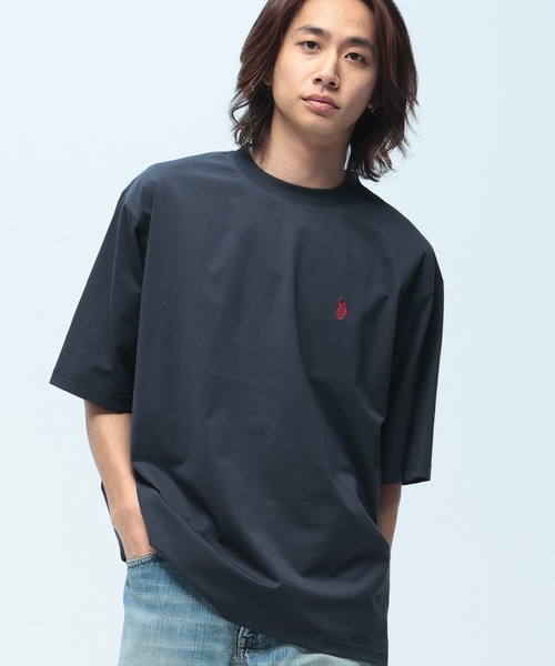 U.S. POLO ASSN.(ユーエスポロアッスン)の「U.S. POLO ASSN. (ユーエスポロアッスン) Tシャツ 半袖 ワンポイント クルーネック オーバーサイズ PLM61211(Tシャツ/カットソー・メンズ・ブラック/ホワイト/ネイビー・M/L/LL)」の3枚目の写真
