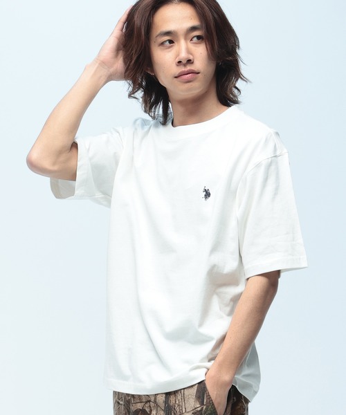 U.S. POLO ASSN.(ユーエスポロアッスン)の「U.S. POLO ASSN. (ユーエスポロアッスン) Tシャツ 半袖 ワンポイント クルーネック オーバーサイズ PLM61211(Tシャツ/カットソー・メンズ・ブラック/ホワイト/ネイビー・M/L/LL)」の1枚目の写真