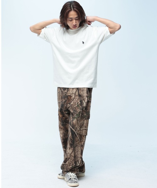 U.S. POLO ASSN.(ユーエスポロアッスン)の「U.S. POLO ASSN. (ユーエスポロアッスン) Tシャツ 半袖 ワンポイント クルーネック オーバーサイズ PLM61211(Tシャツ/カットソー・メンズ・ブラック/ホワイト/ネイビー・M/L/LL)」の5枚目の写真