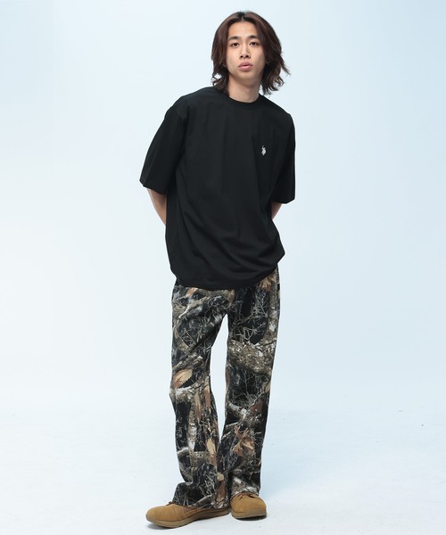 U.S. POLO ASSN.(ユーエスポロアッスン)の「U.S. POLO ASSN. (ユーエスポロアッスン) Tシャツ 半袖 ワンポイント クルーネック オーバーサイズ PLM61211(Tシャツ/カットソー・メンズ・ブラック/ホワイト/ネイビー・M/L/LL)」の6枚目の写真