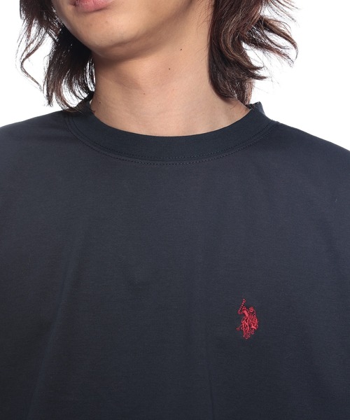 U.S. POLO ASSN.(ユーエスポロアッスン)の「U.S. POLO ASSN. (ユーエスポロアッスン) Tシャツ 半袖 ワンポイント クルーネック オーバーサイズ PLM61211(Tシャツ/カットソー・メンズ・ブラック/ホワイト/ネイビー・M/L/LL)」の15枚目の写真
