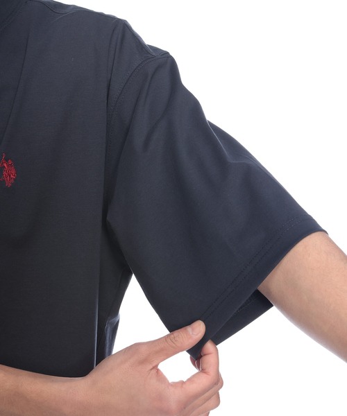 U.S. POLO ASSN.(ユーエスポロアッスン)の「U.S. POLO ASSN. (ユーエスポロアッスン) Tシャツ 半袖 ワンポイント クルーネック オーバーサイズ PLM61211(Tシャツ/カットソー・メンズ・ブラック/ホワイト/ネイビー・M/L/LL)」の16枚目の写真