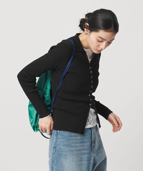 BEAUTY&YOUTH UNITED ARROWS（ビューティーアンドユースユナイテッドアローズ）の「スキッパー リブニットカーディガン ウォッシャブル（カーディガン/ボレロ・レディース・オフホワイト/ブラック/ライム・FREE）」の11枚目の写真